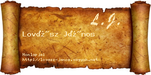 Lovász János névjegykártya