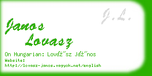janos lovasz business card